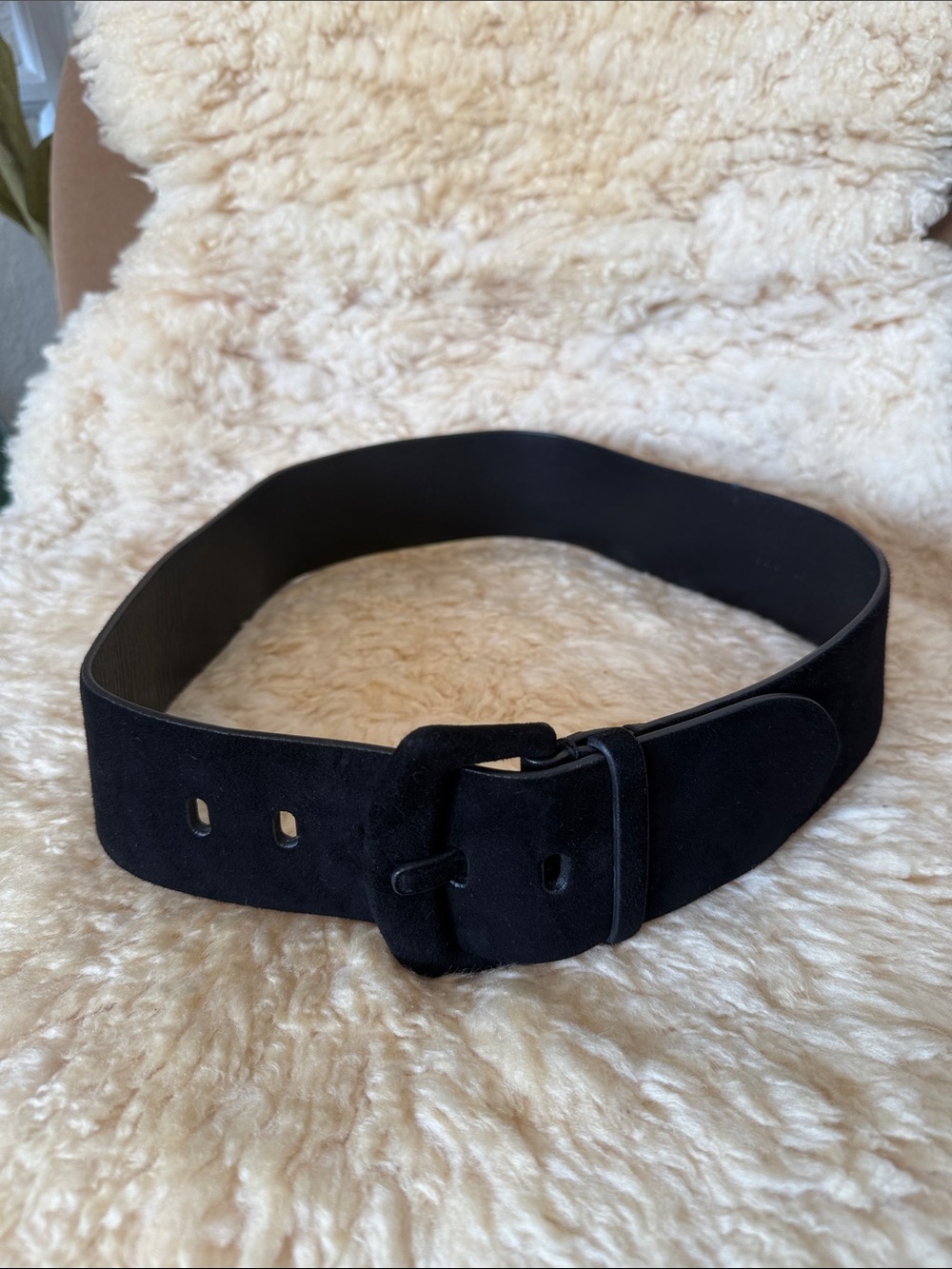 Ralph Lauren Black Suede Wide Belt